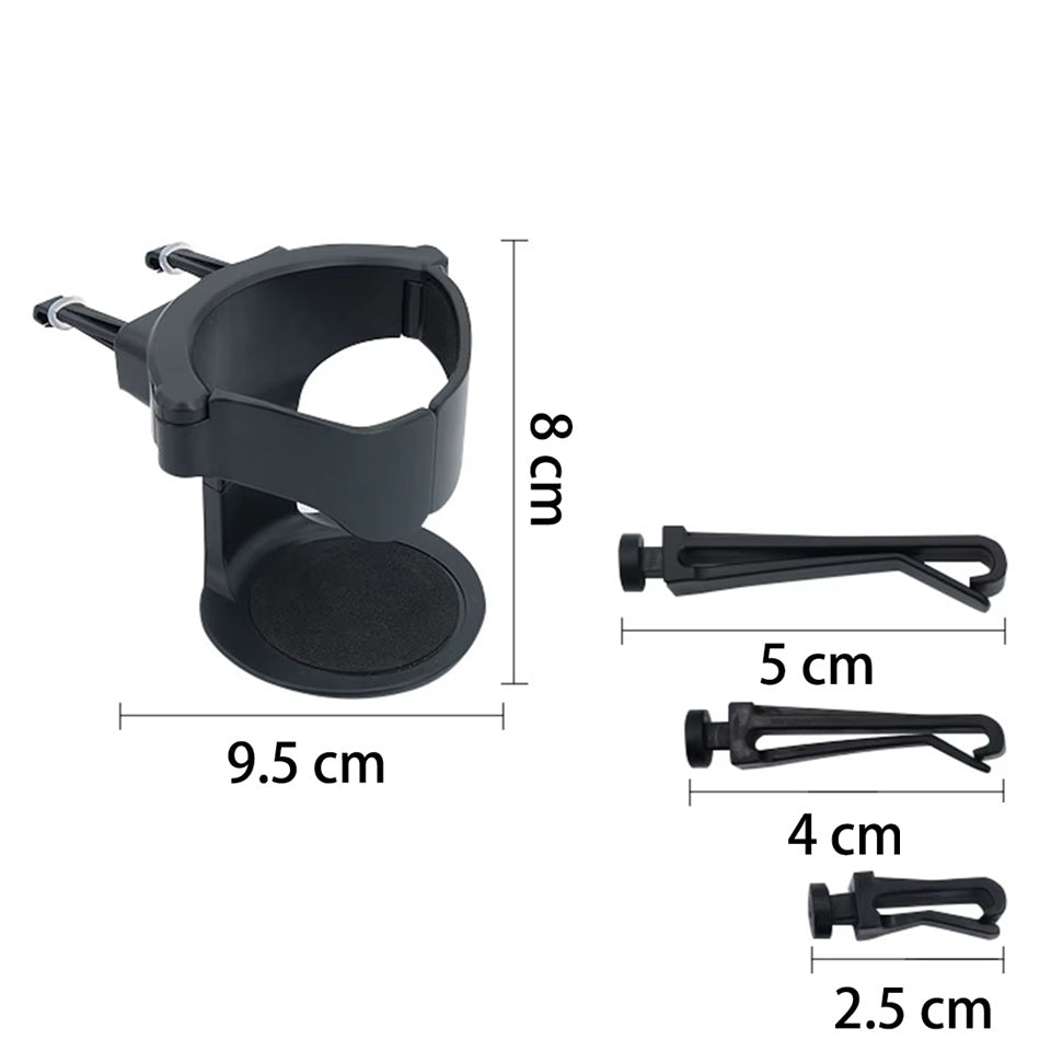 Maße des klappbaren Auto-Getränkehalters – technische Zeichnung mit Grössen Abmessung