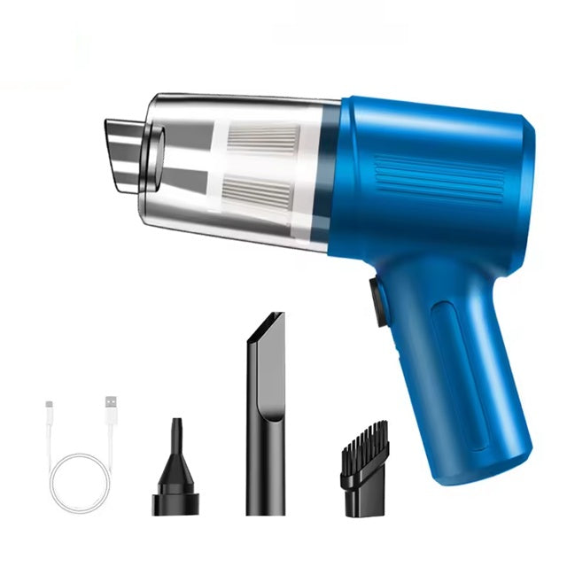 Blauer USB Auto-Staubsauger – Mini Handgerät mit Blas- und Saugfunktion