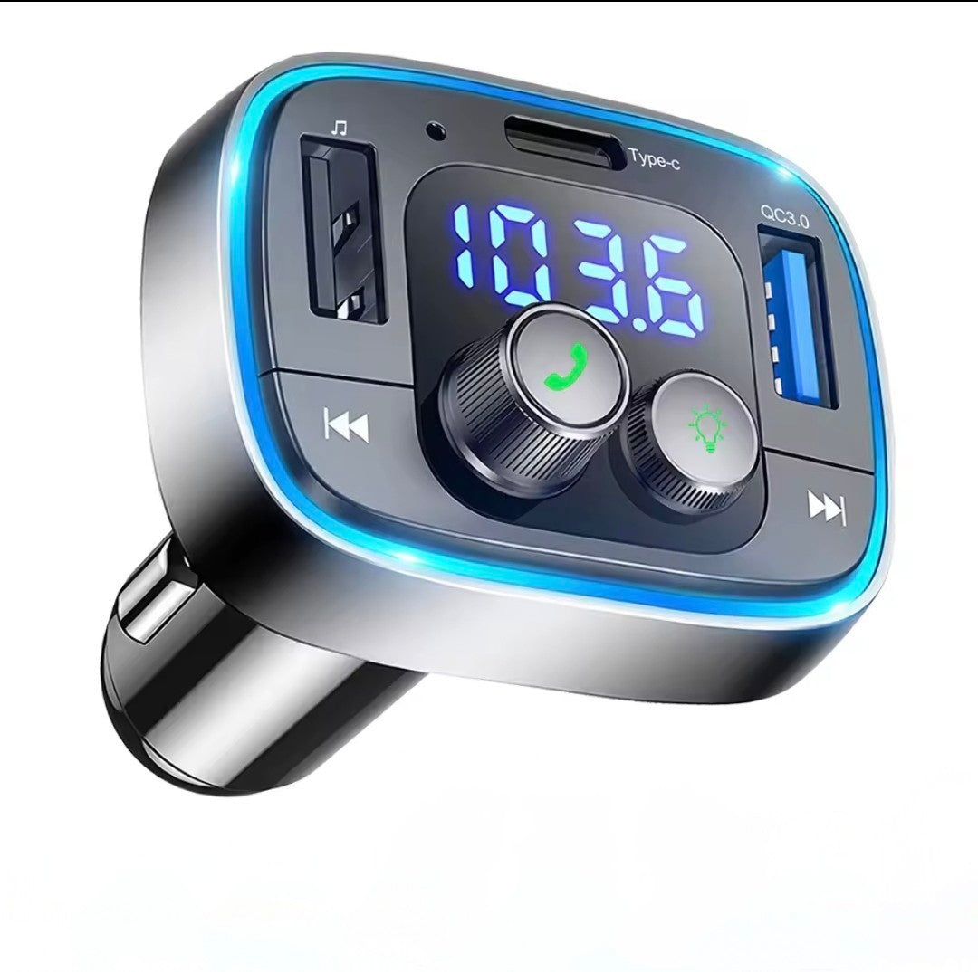 Bluetooth FM-Transmitter mit LED-Display und Schnellladefunktion – Auto-Zubehör für kabelloses Musikhören, Telefonieren & USB-Laden