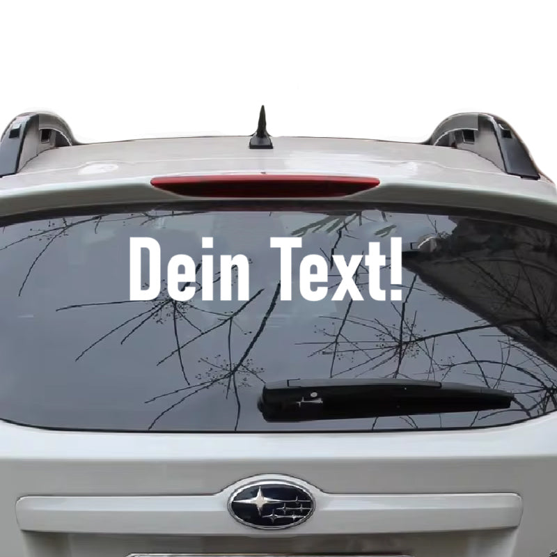 Eigener-Auto-Sticker weiss für Auto-Aufkleber-Designs Text individuell personalisiert