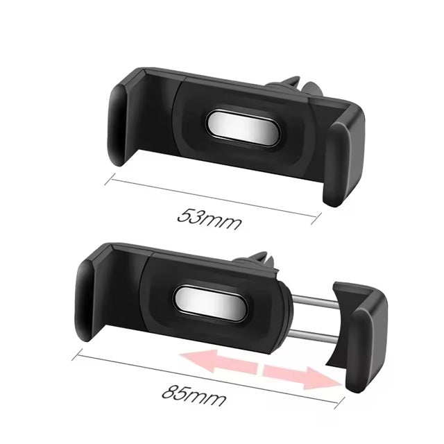 Universelle Lüftungshalterung für Smartphone – schwarz, freigestellt mit Clip-Befestigung