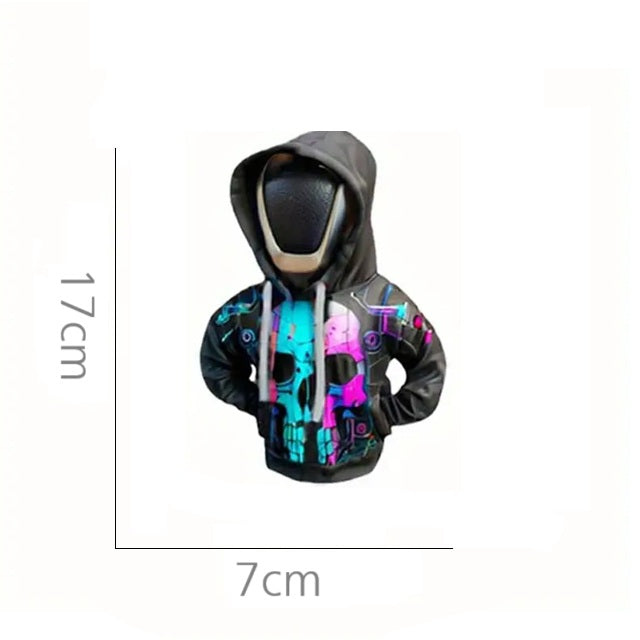Grössenvergleich CYBERPUNK Schaltknauf Hoodie – passt auf alle gängigen Schalthebel im Auto