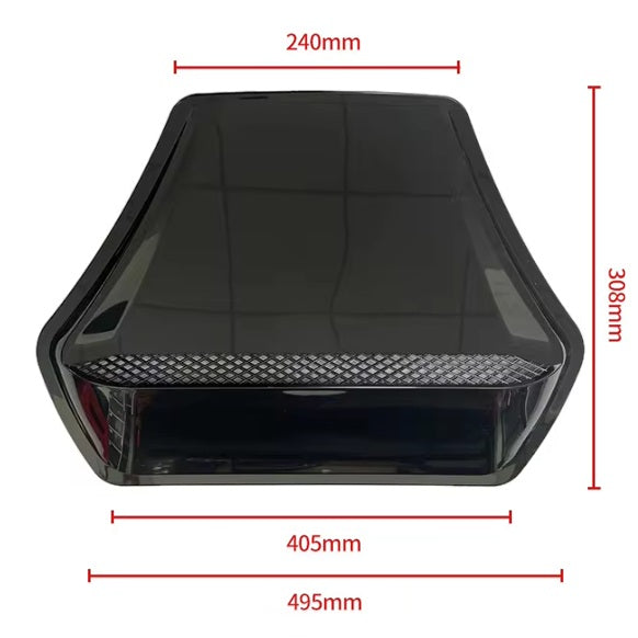 Grössenübersicht Lufthutze Auto – 495 mm Breite, universell passend