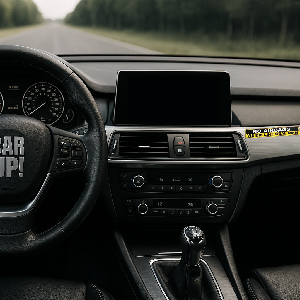 Auto-Sticker NO AIRBAGS – auffälliger Warnspruch im Tuning-Stil für Cockpit & Innenraum