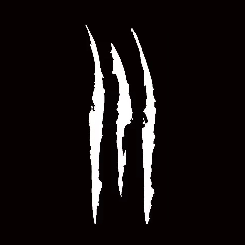 weisser Auto-Sticker im Kratzer-Design