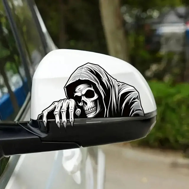 Auto-Sticker The Dead – düsterer Aufkleber mit Sensenmann fürs Seitenscheiben-Tuning