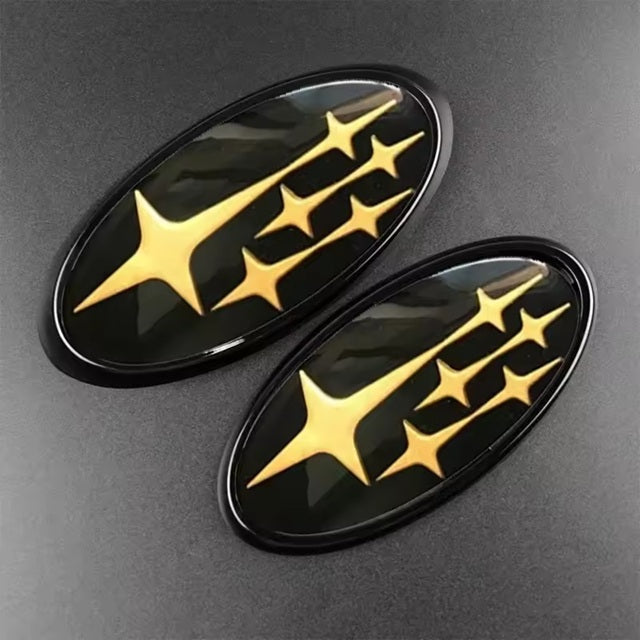 Subaru Emblem in Gold und Schwarz – edles Tuning-Upgrade fürs Heck